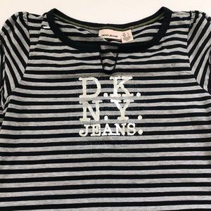 DKNY Jeans Striped T- Shirt Sz L